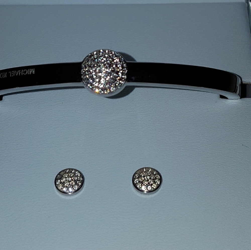 Michael Kors hinge bracelet/earrings set